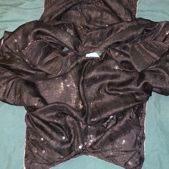 Vintage Silk Butterfly Sequin, beaded blouse - Picture 10 of 11